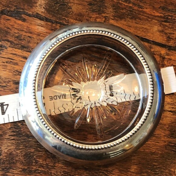 Mid Century Silver & Crystal Coaster - Picture 5 of 5
